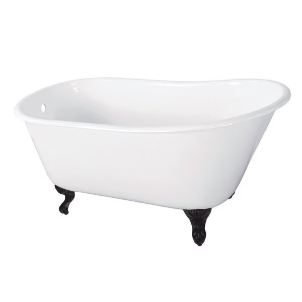 57 L, 28 W, White/Matte Black, Cast Iron, Aqua Eden, Mfr#: VCTND5728NT0